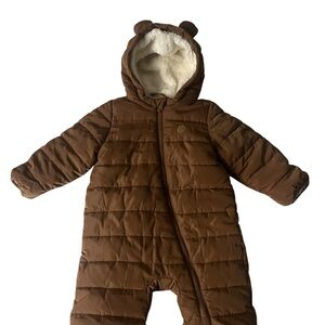 H&M Brown Quilted Kids Jacket with Bear Ears